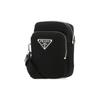 Prada Triangle Logo Recycled Nylon Mini Phone Bag Men Bags Black 2ZT0252DMI-F0002