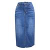 Women's Split Denim Skirt Women's High-waisted Washed A-line Skirt MIDI Skirt