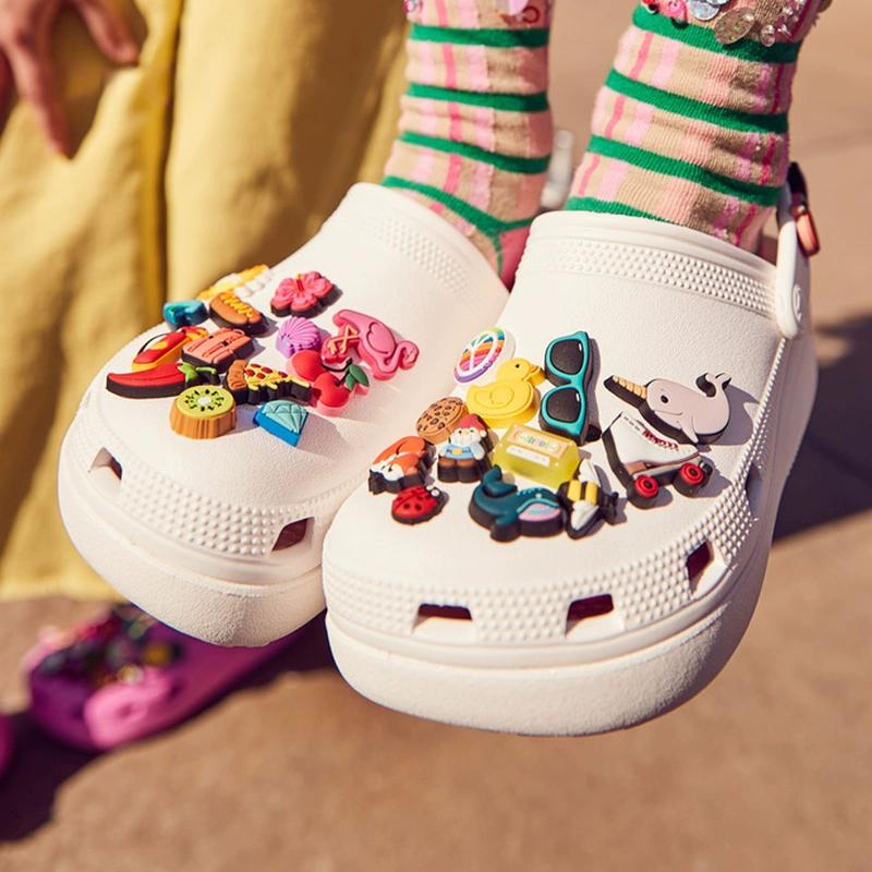 Crocs Классические сабо Универсальные Толстая подошва Прочные Дышащие сандалии Детские сандалии Белый 207708-100