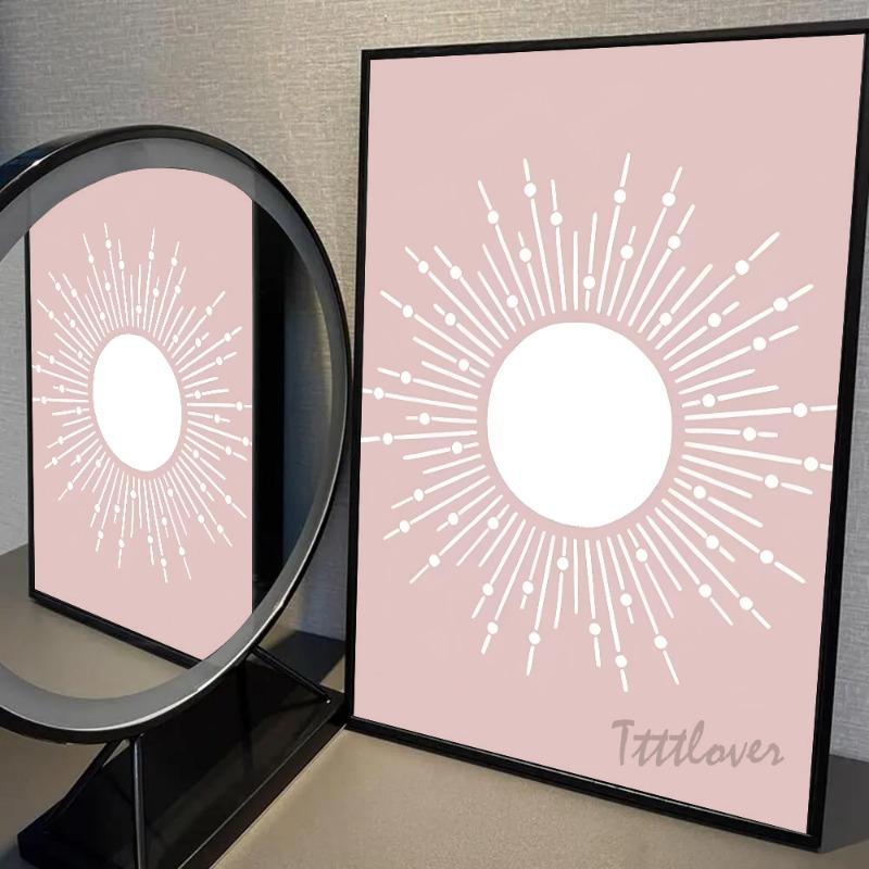 1 шт. Розовая бабочка, солнце, радуга, маргаритка, постер, бумага, печать, для дома, спальни, входа, бара, кафе, художественная живопись, украшение