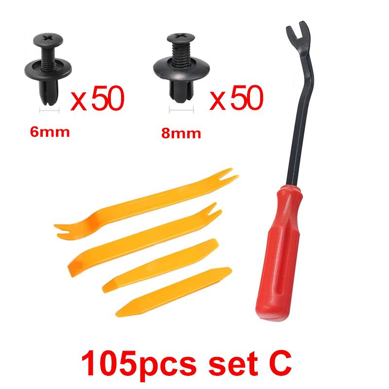Комплект зажимов для автомобильного крепежа, комплект зажимов для заклепок на крыльях, 6 мм/8 мм, автомобильный кузов, бампер, панель отделки дверей, фиксатор, пластиковый штифт, ремонт заклепок