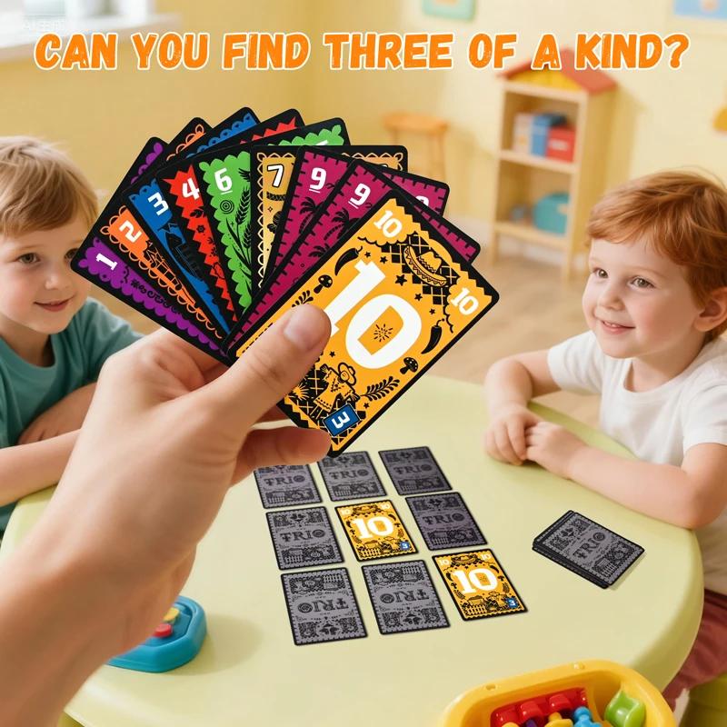 Настольная игра-стратегия TRIO, Карточная игра, Активность для тренировки мозга для семейной вечеринки, Групповые настольные веселые игры, Игрушки