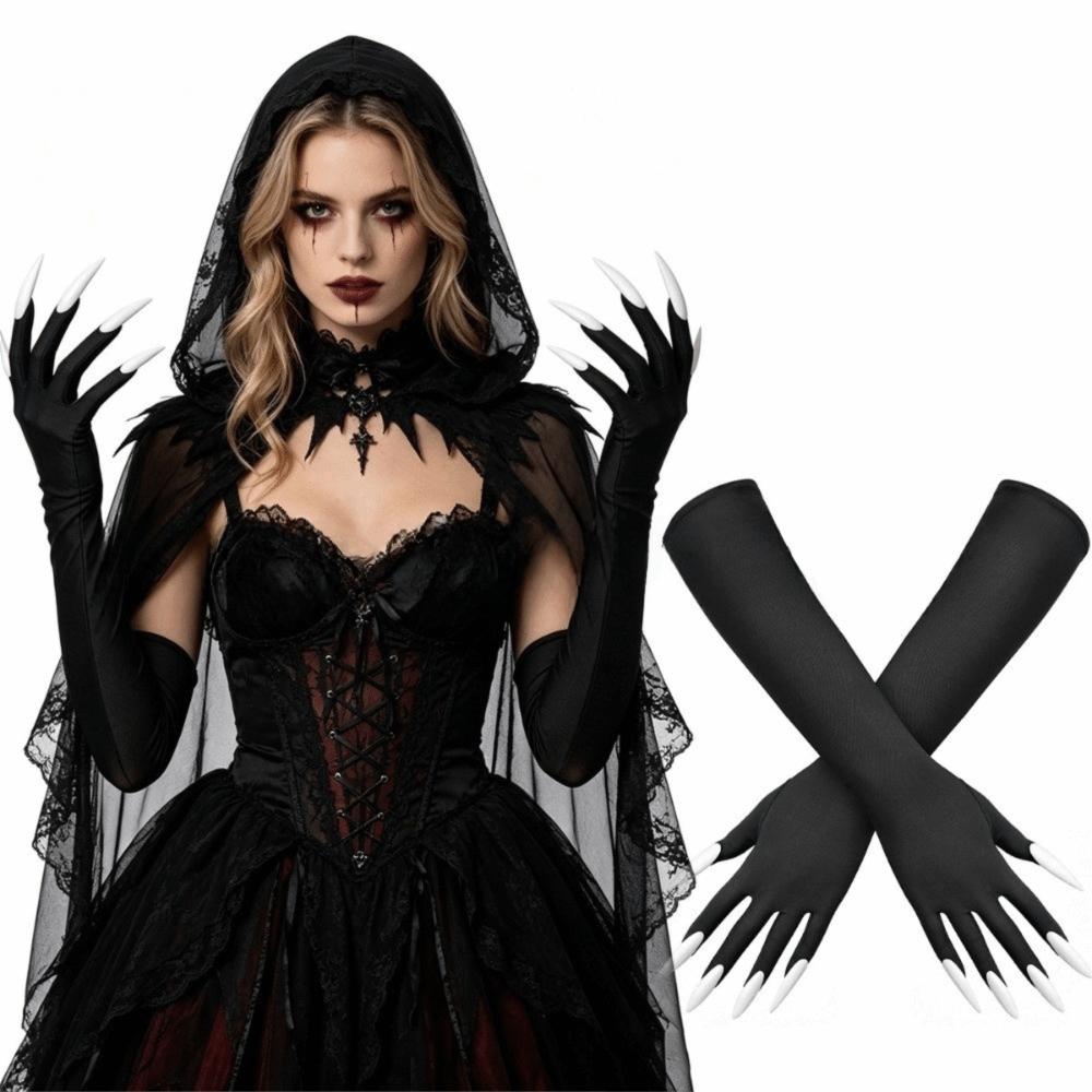 Fancy Props Halloween Cosplay Gloves Long Nails Ghost Claw Mittens Cosplay Performance