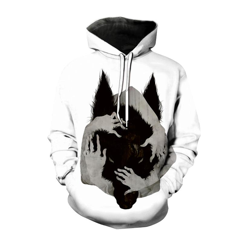 Весенние новые модные толстовки с капюшоном с принтом животных волка 3D для мужчин и женщин повседневная толстовка с капюшоном
