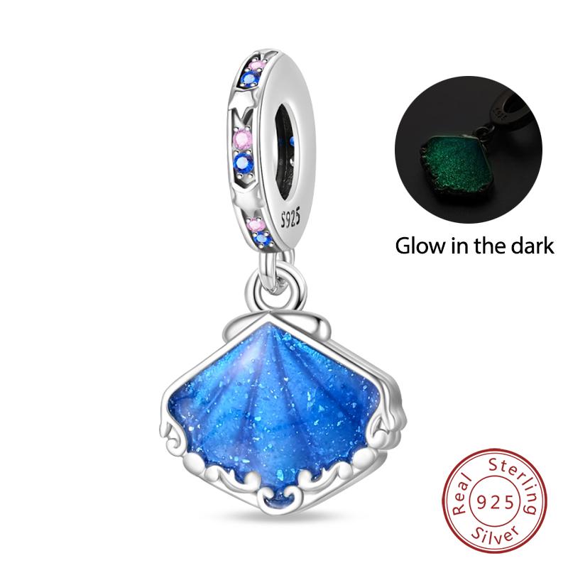 New 925 Silver Ocean Series Mermaids Shell Charms Beads Fit Qikaola 925 Original Bracelets Fine Birthday DIY Jewelry