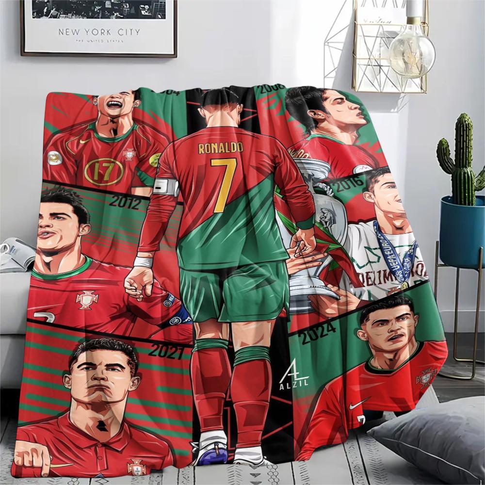 1pc C Ronaldo Print Flannel Blanket, High quality Comfortable for All Seasons, Home Decor, Warmth and Comfort, Perfect for Christmas Gifts23