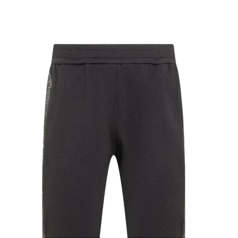 Emporio Armani Спортивные брюки с тканым эластичным поясом на средней посадке, вязаные, с логотипом-буквой, женские, черные 6L2P6C-1JHSZ-0999