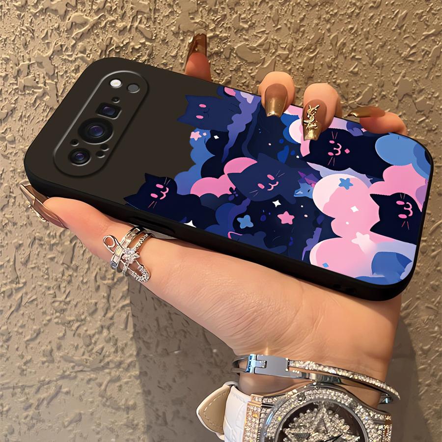 Чехол для Google Pixel 9a 10 9 Pro XL 7a 6a 6 7 8 Pro 8a Funda Чехол для телефона Кошка Звездная ночь