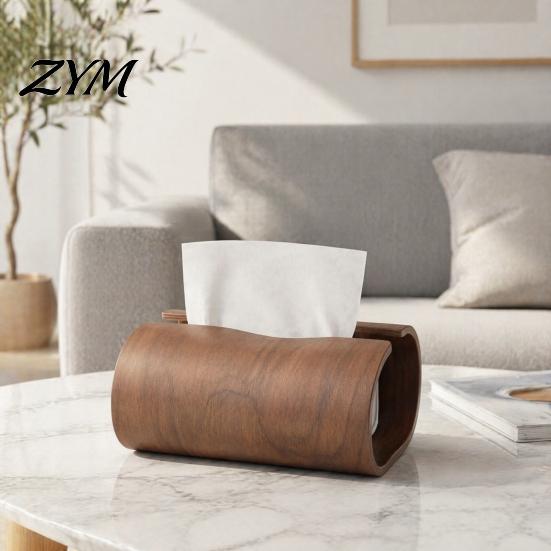 Elegant Facial Tissue Cover for Bedroom Box Holder, Natural Wood Storage Organizer, Decorative Rectangular Practical Napkin Holder Living Room