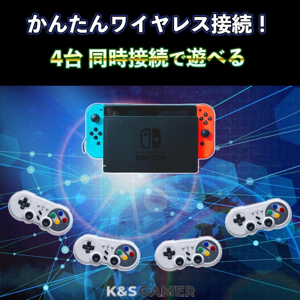 [K&SGAMER] Контроллер Switch Pro, геймпад Super Famicom Type, совместимый со Steam PC