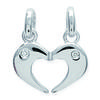 [J2054] - Серебряный кулон "Любовь", серебристо-белый (родиевое покрытие) бьющийся - 15х14 мм