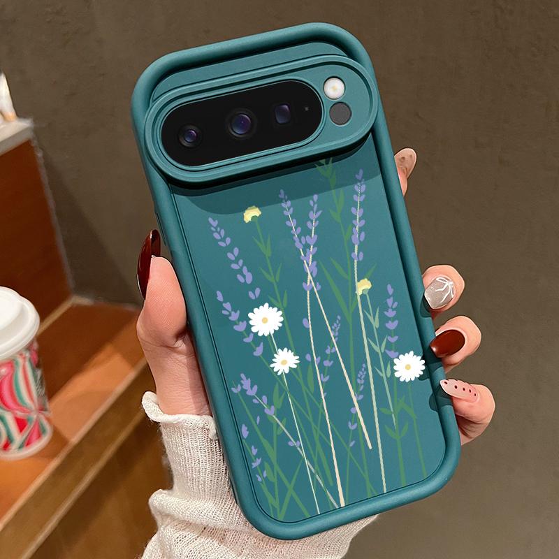 Чистый цветной цветочный узор мягкий матовый чехол TPU для Google Pixel 9 Pro XL 8 Pro 8A простой противоударный защитный чехол для телефона