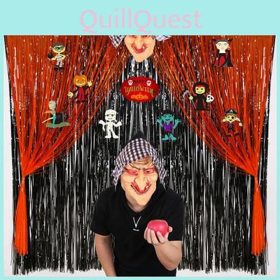 Новые украшения для Хэллоуина Макарон Дождь Занавес Фон Стена Набор Масок Ведьмы