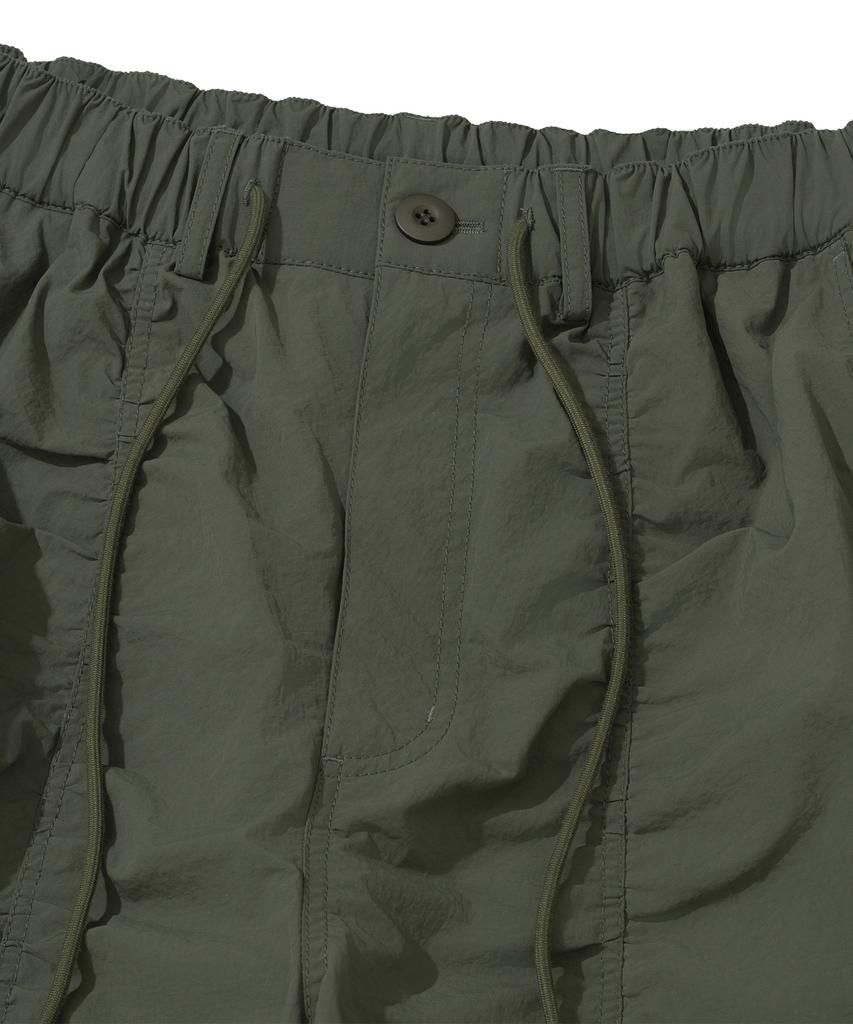 NOT4NERD Contour Shirring Nylon Cargo Pants - Khaki