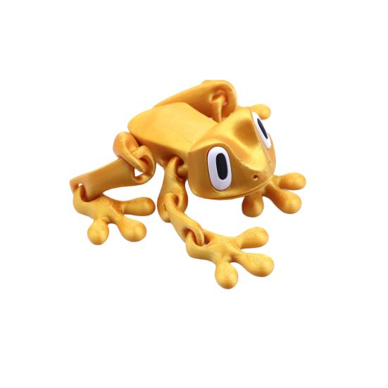 Магнитная 3D-печатная игрушка-лягушка с подвижными суставами Магнит на холодильник в виде лягушки Фигурка животного с шарнирным соединением Украшение для домашнего офиса и монитора компьютера