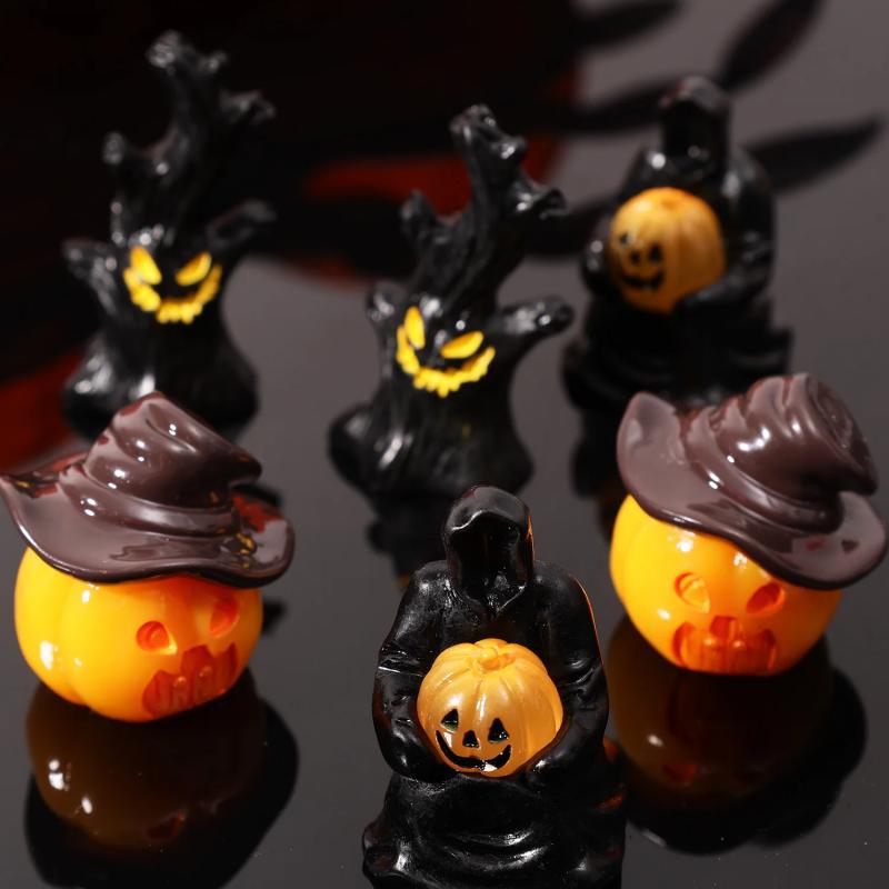 3Pcs Halloween Witch Pumpkin House Tree Desktop Decoration Halloween Party Supplies Haunted House Horror Props Kids Gifts