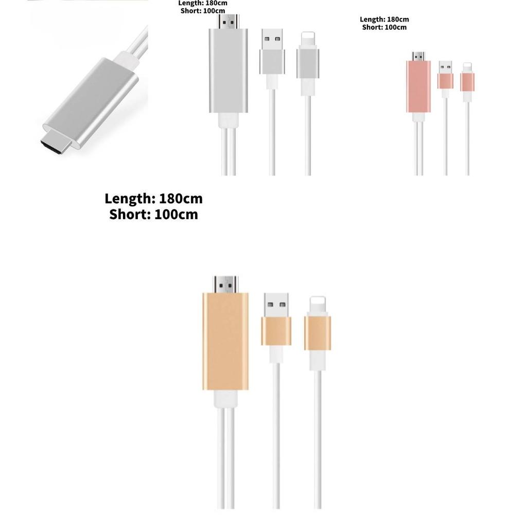 Кабель для зеркалирования экрана Apple 14 HDMI с разъемом Lightning для телефона на ТВ-дисплей