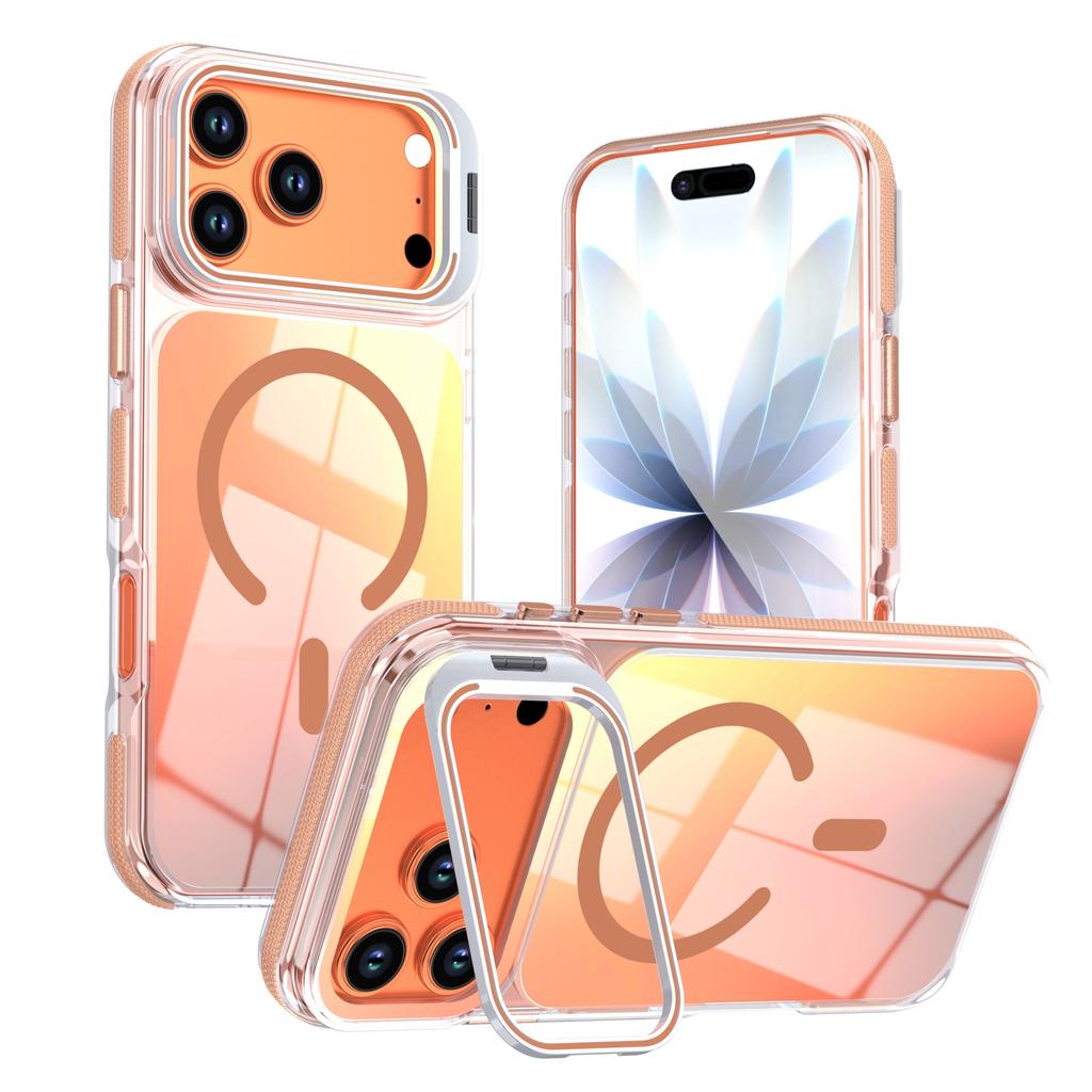 Применимо к iPhone17ProMax второго поколения, сигнальный цвет, хамелеон, магнитный чехол для мобильного телефона, чехол-подставка Apple 16Pro