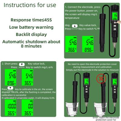 Профессиональный измеритель растворенного кислорода DO9100, цифровой анализатор качества воды для морской воды, пресноводных рыбных аквариумов, аквакультуры