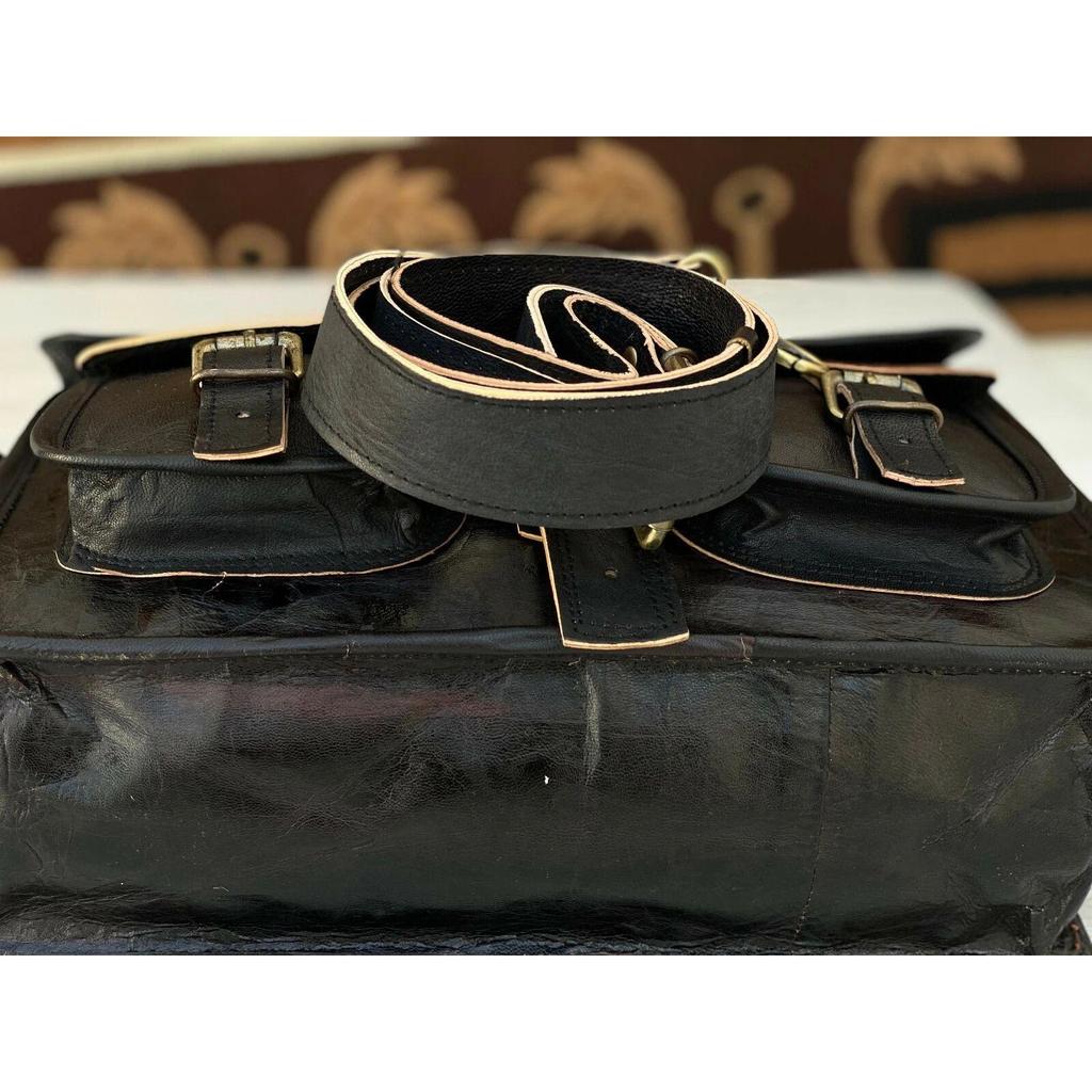 Leather Vintage Messenger Shoulder Laptop Briefcase Bag (Men and Women Bags)
