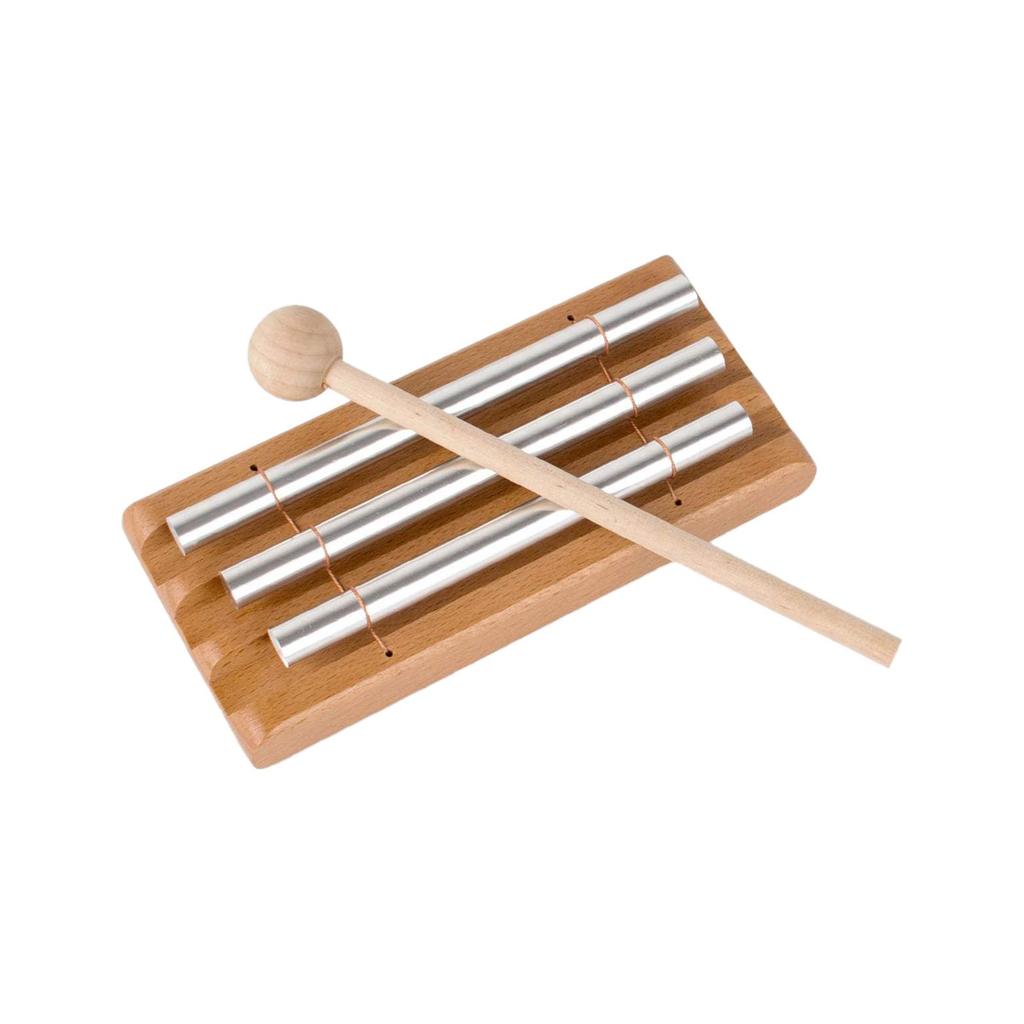 Hand Chime with 3 Tone Bell Percussion Instrument Aluminum Bar Musical Toy Wind Chime for Classroom Prayer Mindfulness School