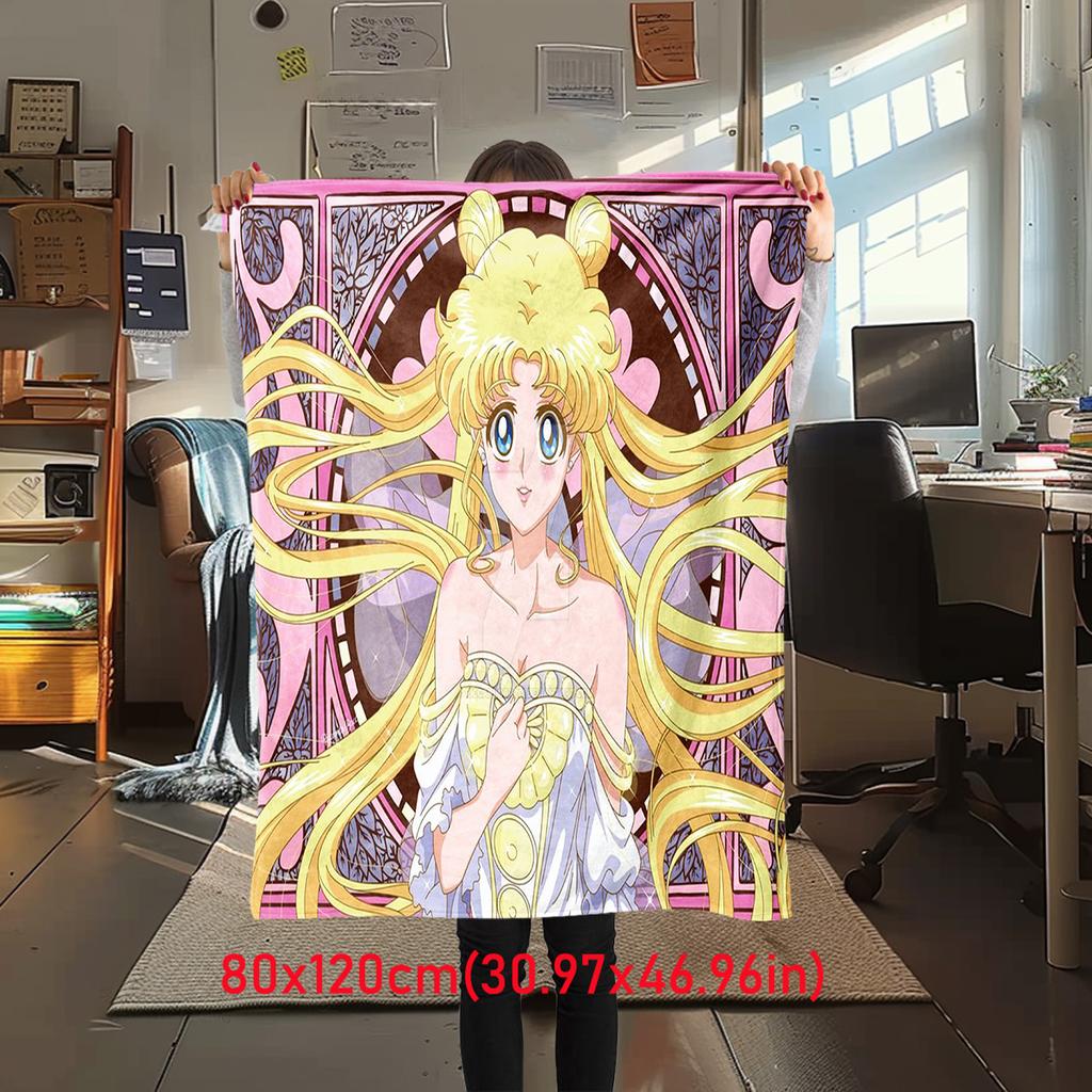 Japanese anime cute cartoon theme Sailor Moon Tsukino Usagi blanket suitable for home beds, sofa covers, office nap, outdoor warm blankets O5
