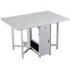 Fashion White Color Folding Dining Table Furniture Multifunctional Rectangle Foldable Dining Table Folding Chairs