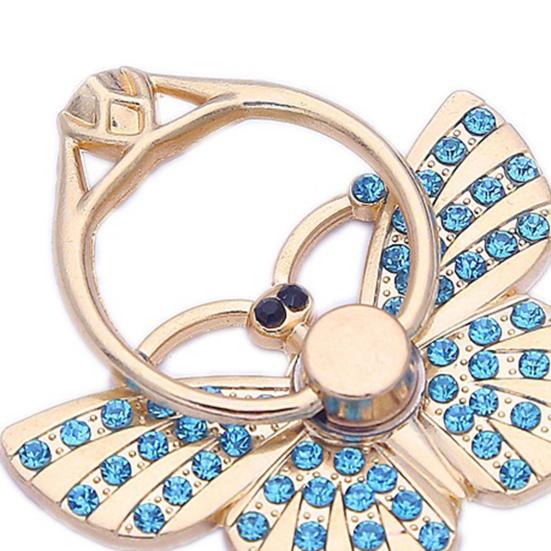 Держатель-кольцо для пальца Вращение на градус Задняя Универсальная 360 Наклейка Страз Бабочка Мобильный телефон