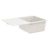 White Kitchen Sink 670 x 460 mm Made of 80percent  Quartz and 20percent  Resin