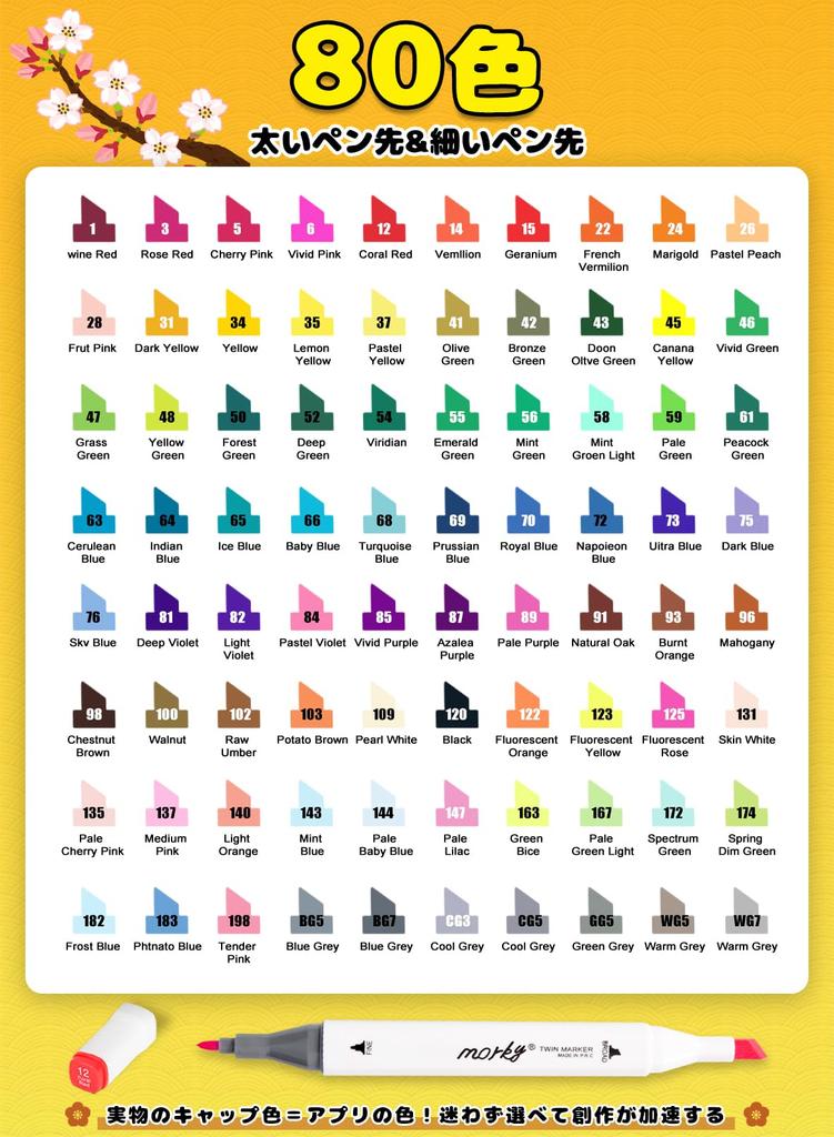 Набор из 80 цветных иллюстраторских маркеров с бесплатным приложением, толстые спиртовые маркеры, для профессионального использования, манга-художников, детей, взрослых