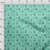 oneOone Ткань Cotton Flex Dusty Teal Green с осенними листьями, проекты для поделок, декоративная ткань с принтом по ярдам, 40 дюймов