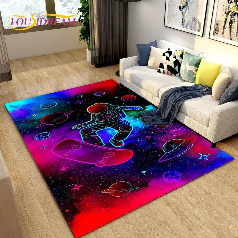 3D ковер с изображением космонавта и мультфильма, ковер для гостиной, детская спальня, диван, коврик для украшения, детский нескользящий напольный коврик