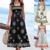 Летнее новое женское платье с принтом на шее, длинное пляжное платье в стиле бохо для женщин