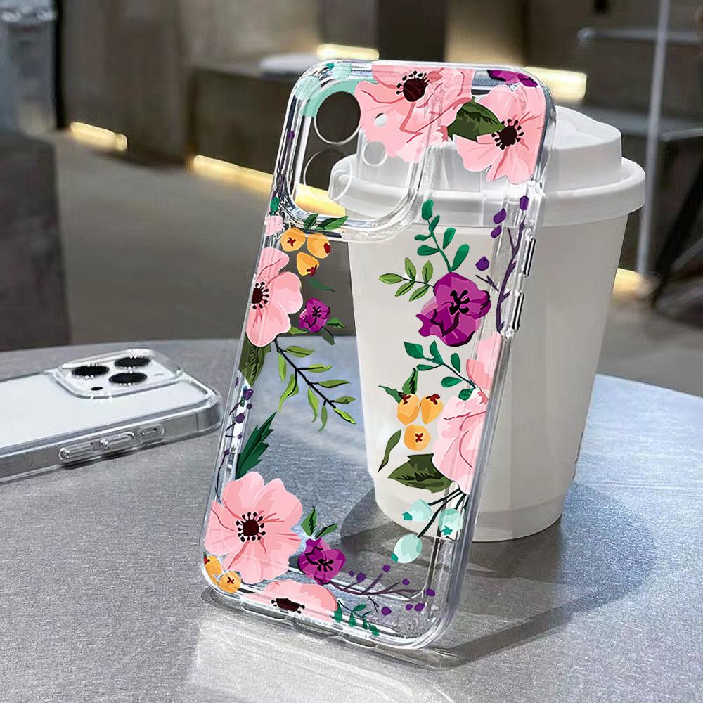 Flower Phone Case For Samsung S25 Ultra Funda Galaxy S24 S23 FE S22 S21 S20 FE S10 Plus Silicone Transparent Covers Carcasa