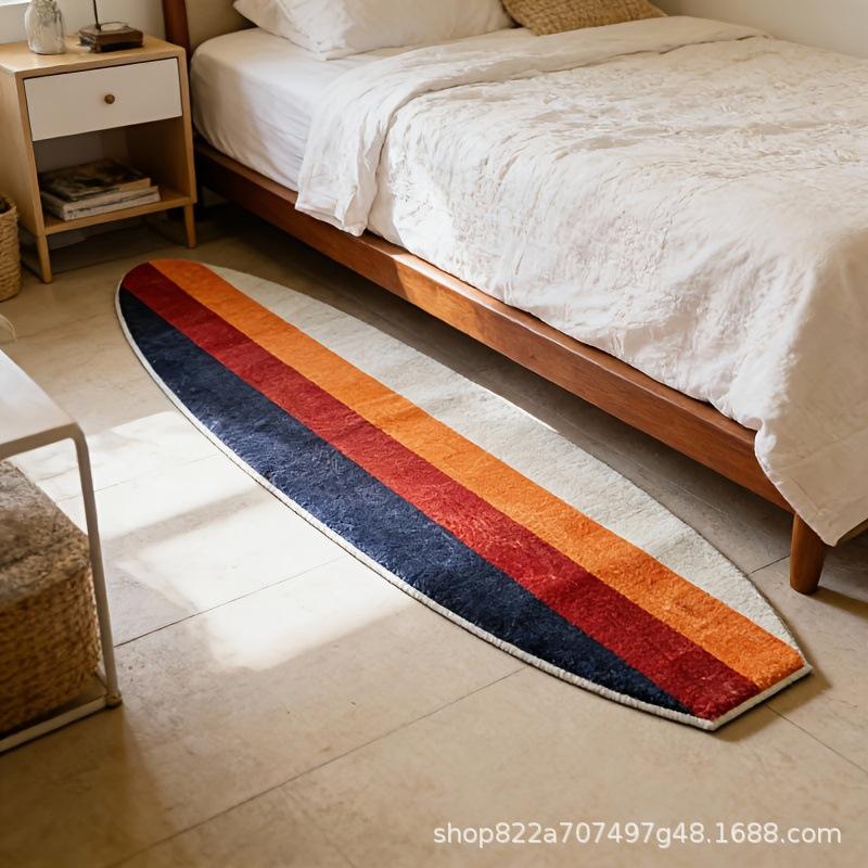 Flannel Bedroom Side Rug Fun Surfboard Bathroom Absorbent Stain-Resistant Soft Cooling Area Living Room Floor Mat Home Decor