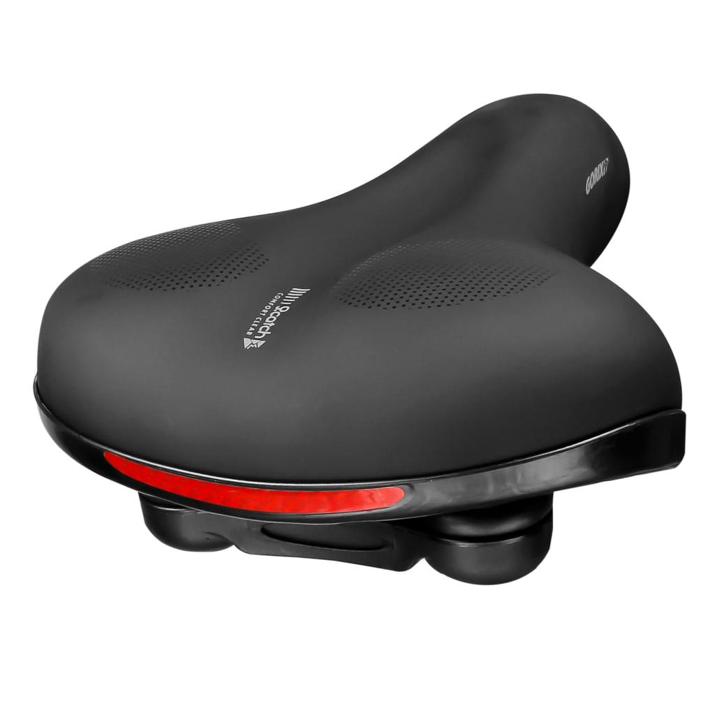 GORIX Bicycle Suspension Saddle for Cross Thick Road Bike Rear Shock Spring Sports Design Bikes, Cushion, Waterproof, Wide, Built-in Spring, Seat,