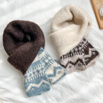 Thick Knitted Bohemian Scarf Women Winter Warm Wrap Shawl In Acrylic With Jacquard