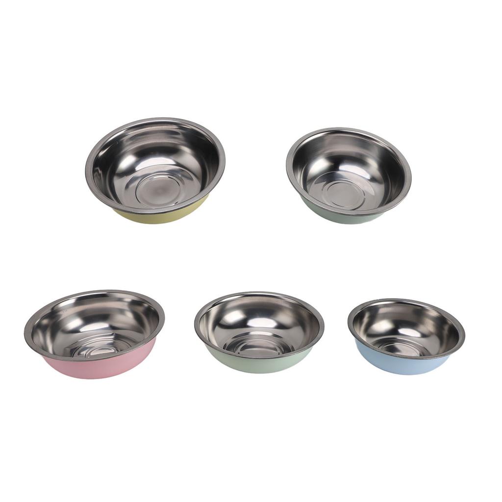 5pcs Stainless Steel Mixing Bowl Set Round Nesting Bowls Multifunctional Metal Serving Bowls Kitchen