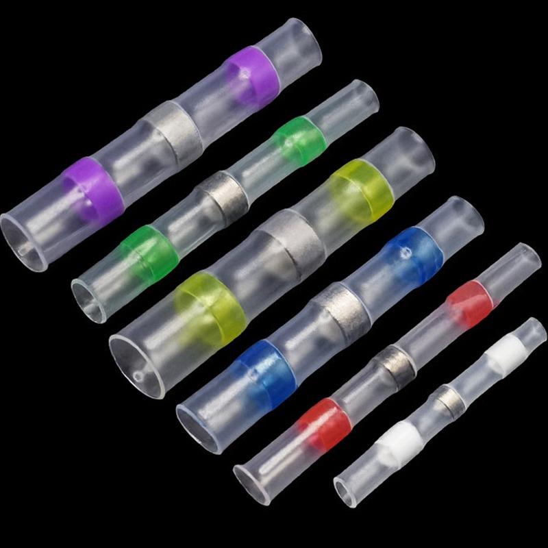 Heat-Shrink Wire Terminals Waterproof Solder Seal Butt Connector Kit with Heat Shrink Tube Electrical Wiring Cable Connectiors