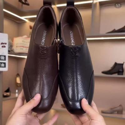 2025 Туфли из кожи с мягкой подошвой, французским квадратным носком и ретро-каблуком-рюмочкой