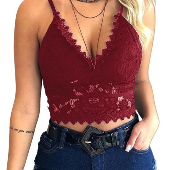 Женщины Женщины V Шеи Треугольник Чашка Кружева Камзол Bralette Беспроводной Бюстгальтер Бюстгальтер