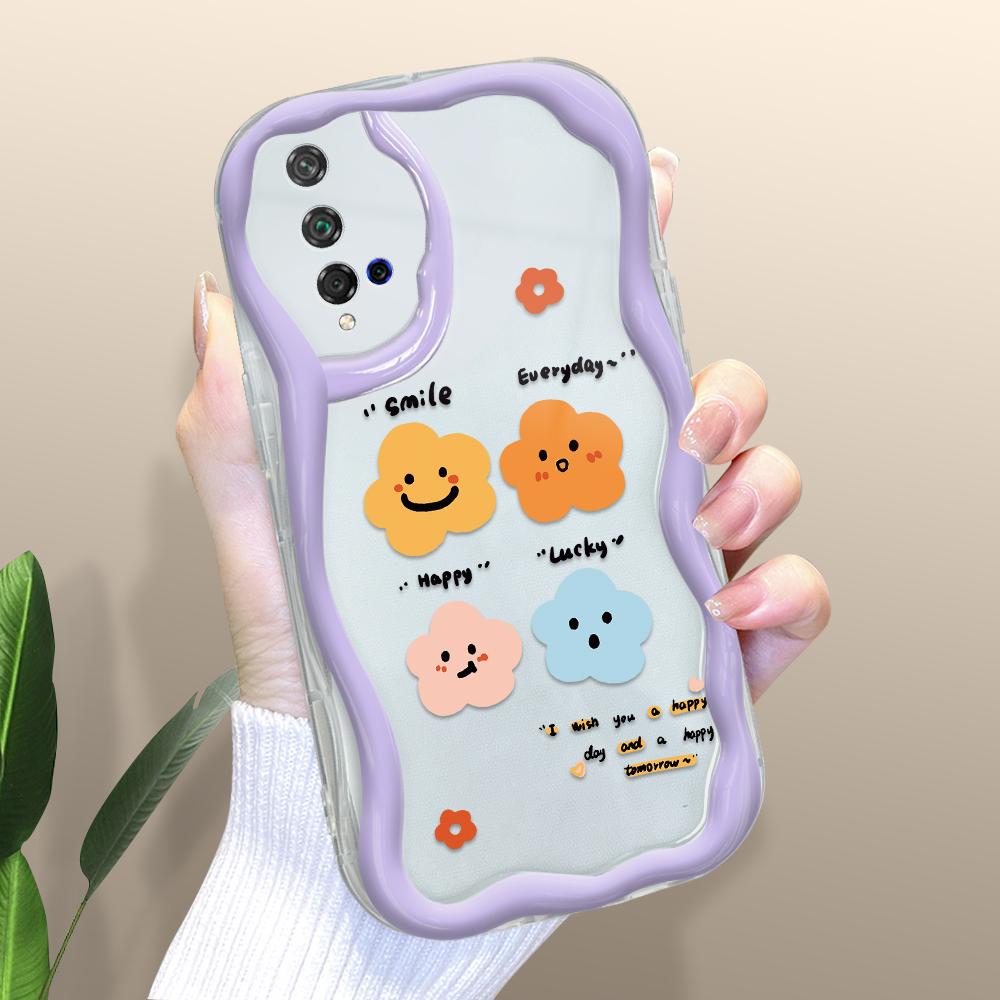 Cute Cartoon Pattern Cream Texture Casing Wavy Edge Soft Silicone Cover Phone Case for Huawei Honor Infinix Tecno iPhone