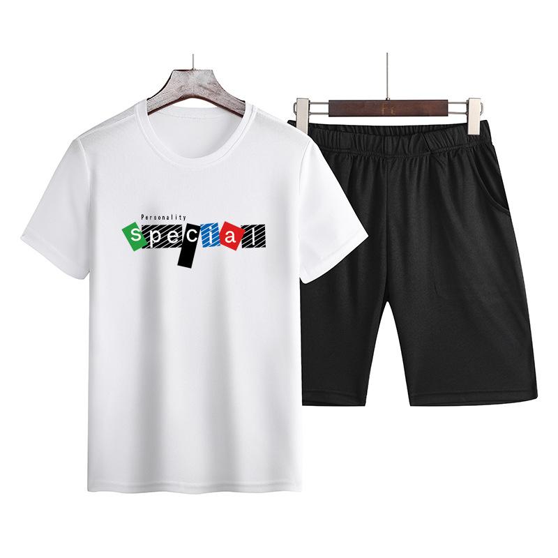 Summer Men's Casual Sports Short-sleeved Suit Men's T-shirt Suit Youth Shorts