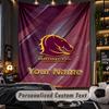 TapestryBrisbane Broncos Custom Name Text Personalized Wall Hanging Tapestry Home Wall Decor