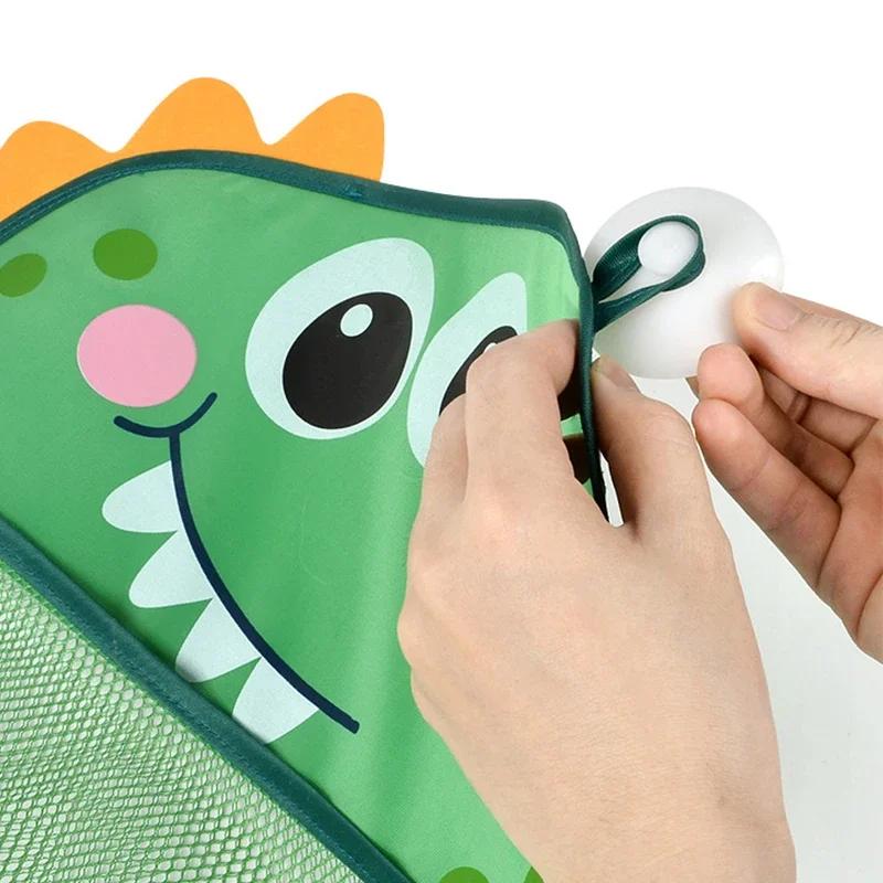 Mesh Bath Toy Organizer, Cute Duck & Dinosaur Bath Toy Storage Net Bathtub Toy Organizer, Perfect Bathroom Hanging Storage Bag