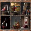 Nordic Kitchen Bar Red Wine Grape Beer Wall Art Canvas Painting Still Life Poster Wall HD Picture Decor For Living Room Unframed