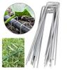 50 Pcs Garden Stakes Galvanized Steel U Shaped Landscape Stakes Rust-Resistant Reusable Ground Stakes for