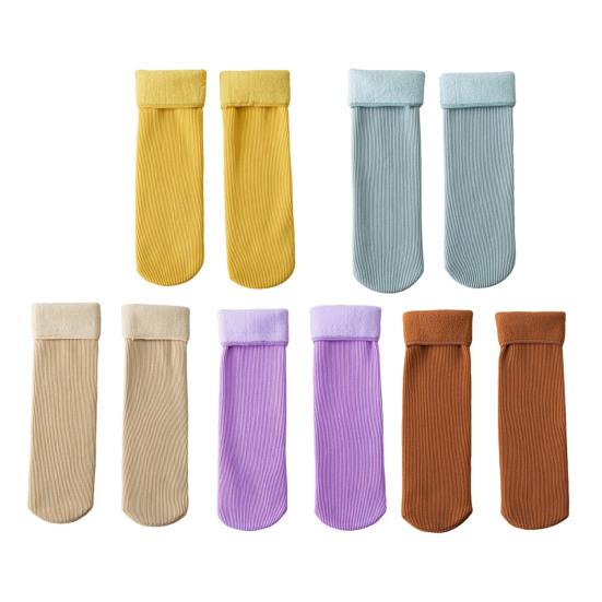 5 пар зимних носков унисекс из толстого плюша средней длины, термоэластичные, нескользящие, однотонные, тонкие носки для катания на лыжах, коньках, кемпинга