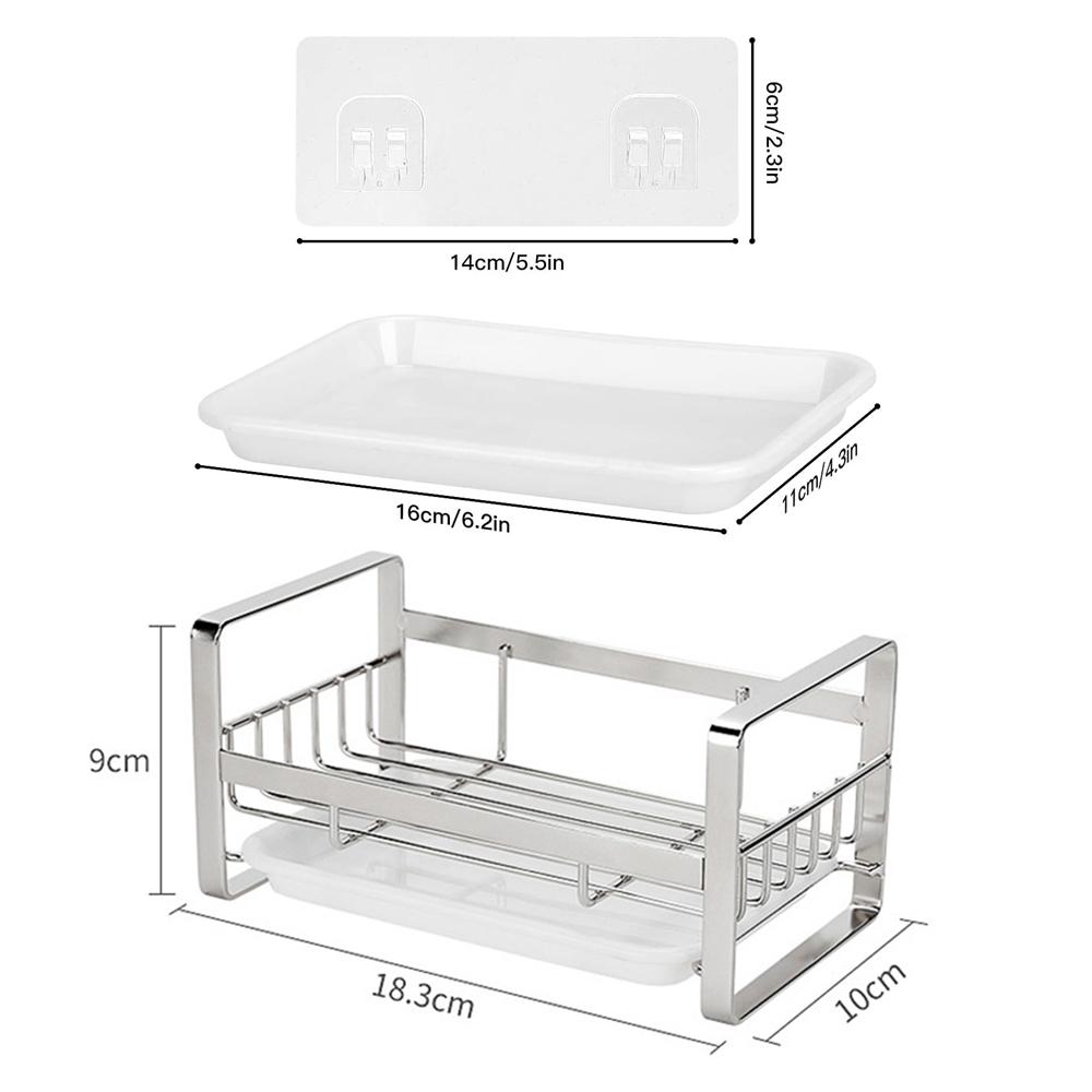 Drain Pan Countertop Scourer Pad Kitchen Storage Tools Sponge Holder Sink Organizer Drainer Rack