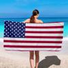 Пляжное полотенце с флагом США, из микрофибры, не прилипает песок, супервпитывающее, легкое, быстросохнущее, для бассейна, купания, путешествий, йоги